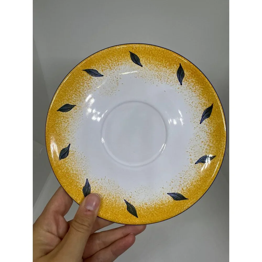 VTG‎ Herend Village Pottery Hungary Hand-Painted Rooster Coffee Cup & Saucer Set